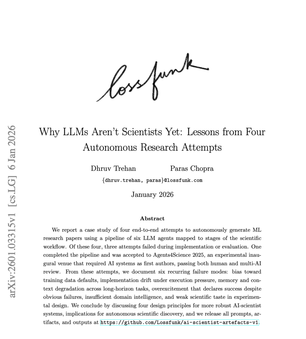 Screenshot of the report from arXiv